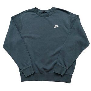 Nike Sweatshirt Mens Size S NSW Club Fleece Crewneck Pullover Green